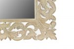 Homeroots - 47" Antiqued White Solid Wood Carved Scrollwork Accent Mirror - Image 3