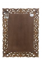 Homeroots - 47" Antiqued White Solid Wood Carved Scrollwork Accent Mirror - Image 4