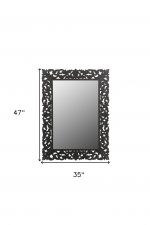 Homeroots - 47" Black  Floral Carved Solid Wood Framed Accent Mirror - Image 8