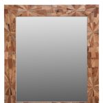 Homeroots - 46" Brown Solid Wood Geometric Starburst Framed Accent Mirror - Image 6