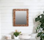 Homeroots - 46" Brown Solid Wood Geometric Starburst Framed Accent Mirror - Image 3