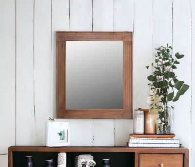 Homeroots - 46" Brown Dresser Solid Wood Mirror