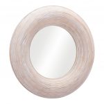 Homeroots - 32" Beige Round Framed Accent Mirror - Image 3