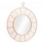 Homeroots - 37" Natural Round Framed Accent Mirror - Image 5