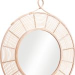 Homeroots - 37" Natural Round Framed Accent Mirror - Image 8