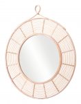 Homeroots - 37" Natural Round Framed Accent Mirror