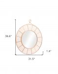 Homeroots - 37" Natural Round Framed Accent Mirror