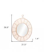 Homeroots - 37" Natural Round Framed Accent Mirror - Image 9