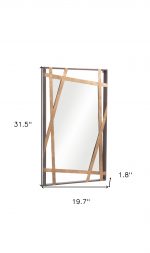 Homeroots - 32" Gold And Black Steel Framed Accent Mirror - Image 9
