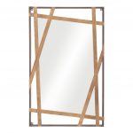 Homeroots - 32" Gold And Black Steel Framed Accent Mirror - Image 5