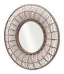Homeroots - 32" Brown Round Accent Mirror