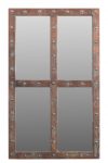 Homeroots - 60" Wood Brown Rustic Solid Wood Window Pane Framed Accent Mirror