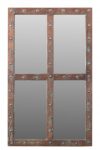 Homeroots - 60" Wood Brown Rustic Solid Wood Window Pane Framed Accent Mirror