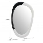 Homeroots - 31" Black And White Steel Oval Geometric Framed Accent Mirror - Image 7