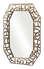 Homeroots - 35" Bronze Octagonal Steel Framed Accent Mirror