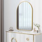 Homeroots - 39" Gold Arch Metal Framed Bathroom Vanity Mirror - Image 4