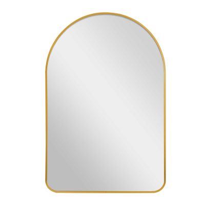 Homeroots - 39" Gold Arch Metal Framed Bathroom Vanity Mirror