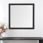 Homeroots - 40" Gray Square Wood Framed Accent Mirror
