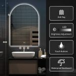 Homeroots - 38" Clear Arch Unframed LED Lighted Bathroom Vanity Mirror - Image 6