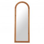 Homeroots - 66" Natural Solid Wood Arch Framed Full Length Mirror - Image 4