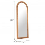 Homeroots - 66" Natural Solid Wood Arch Framed Full Length Mirror - Image 8