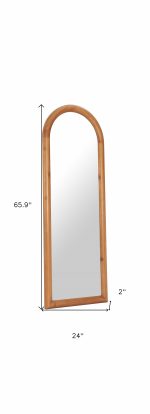 Homeroots - 66" Natural Solid Wood Arch Framed Full Length Mirror - Image 7