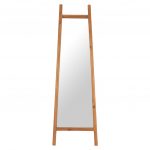 Homeroots - 70" Natural Solid Wood Leaning Geometric Framed Standing Mirror - Image 5