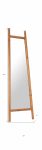 Homeroots - 70" Natural Solid Wood Leaning Geometric Framed Standing Mirror