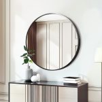 Homeroots - 20" Black Round Aluminum Framed Bathroom Vanity Mirror - Image 5
