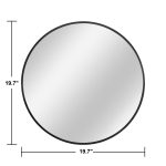 Homeroots - 20" Black Round Aluminum Framed Bathroom Vanity Mirror - Image 8