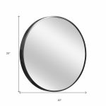 Homeroots - 20" Black Round Aluminum Framed Bathroom Vanity Mirror - Image 7
