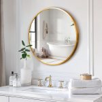 Homeroots - 20" Gold Round Aluminum Framed Bathroom Vanity Mirror - Image 7