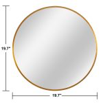 Homeroots - 20" Gold Round Aluminum Framed Bathroom Vanity Mirror - Image 9