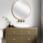 Homeroots - 20" Gold Round Aluminum Framed Bathroom Vanity Mirror - Image 2