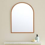 Homeroots - Set of Two Walnut Arch Wood Framed Bathroom Vanity Mirrors - Image 2