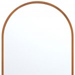 Homeroots - Set of Two Walnut Arch Wood Framed Bathroom Vanity Mirrors - Image 7