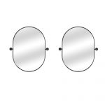 Homeroots - 32" Black Oval Iron Framed Bathroom Vanity Mirror - Image 2