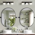 Homeroots - 32" Black Oval Iron Framed Bathroom Vanity Mirror - Image 4