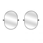 Homeroots - 32" Black Oval Iron Framed Bathroom Vanity Mirror - Image 3
