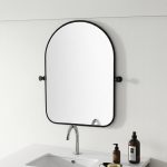 Homeroots - Set of Two Black Iron Arch Tilting Framed Bathroom Vanity Mirrors - Image 2