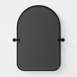 Homeroots - Set of Two Black Iron Arch Tilting Framed Bathroom Vanity Mirrors - Image 5