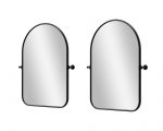 Homeroots - Set of Two Black Arch Iron Framed Bathroom Vanity Mirrors - Image 3