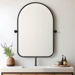 Homeroots - 32" Black Iron Arch Tilting Framed Bathroom Vanity Mirror - Image 5