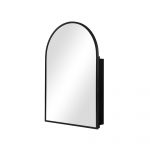 Homeroots - 24" Black Arch Metal Framed Mirror Set