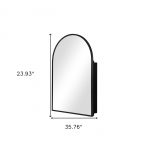Homeroots - 24" Black Arch Metal Framed Mirror Set - Image 9