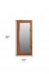 Homeroots - 32" Brown Live Edge Solid Wood Full Length Hanging Mirror