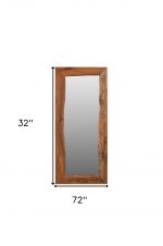 Homeroots - 32" Brown Live Edge Solid Wood Full Length Hanging Mirror - Image 8