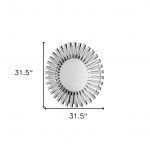 Homeroots - 32" Silver Sunburst Unframed Accent Mirror - Image 9