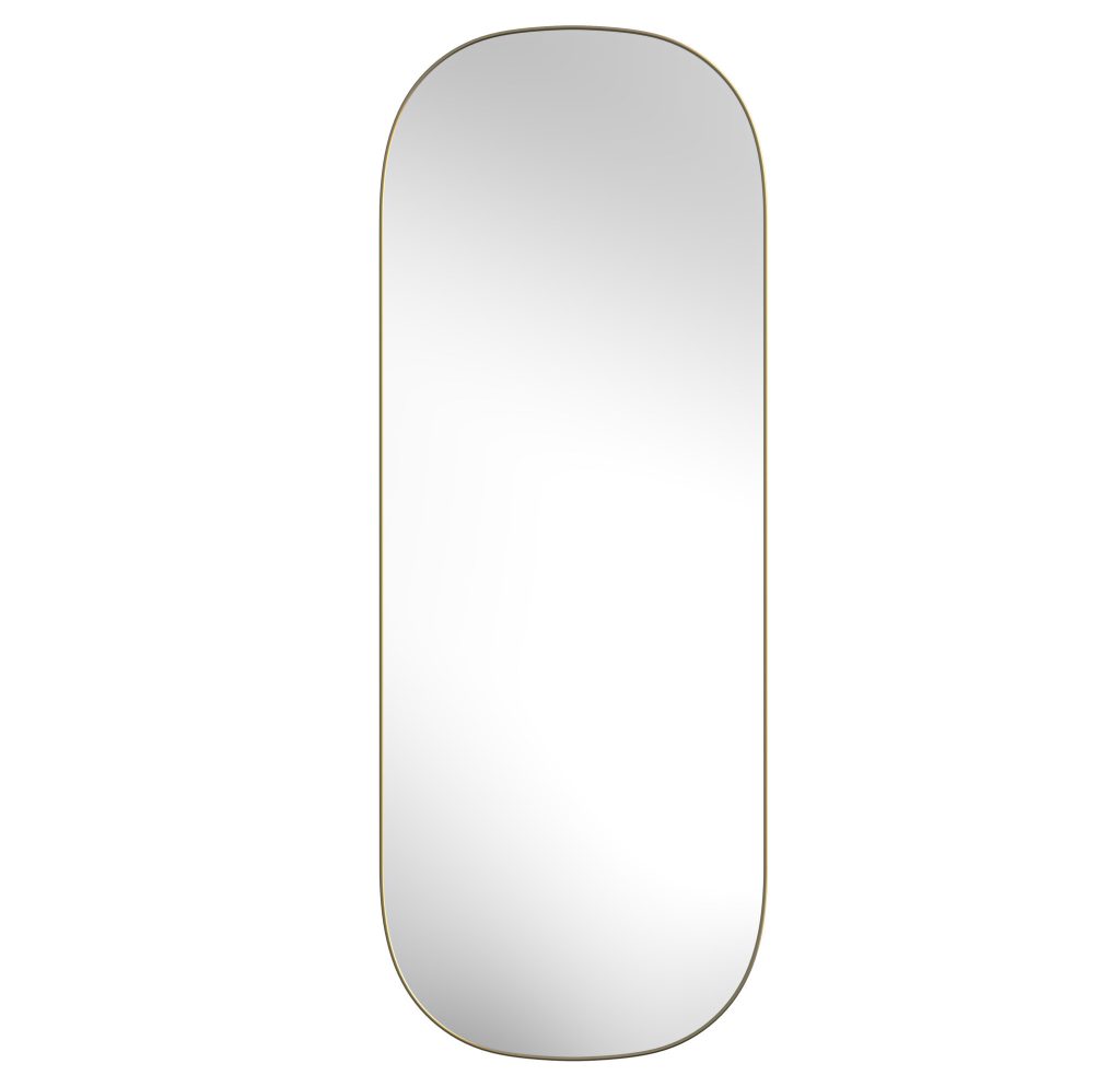 Homeroots - 47" Gold Oval Framed Full Length Hanging Mirror