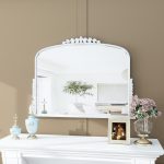Homeroots - 35" White Arch Framed Accent Mirror - Image 6